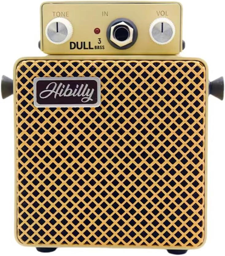 HiBilly Dull3 Full-Metal Mini Bass Amplifier, Rechargeable 3W Pocket Micro Amp with Clean/Overdrive/Distortion Modes, 3" Speaker, 1200mAh Battery - Image 1